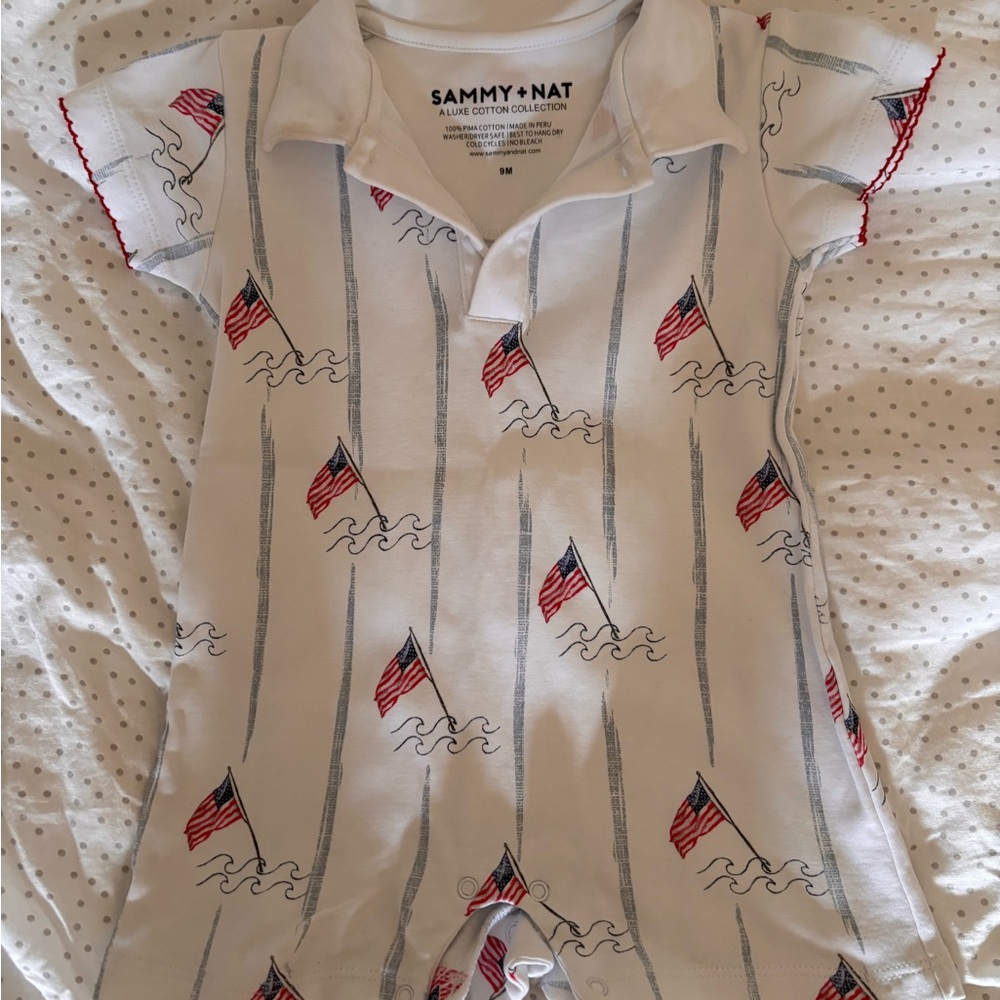 Sammy + Nat Cream Romper with Subtle Print